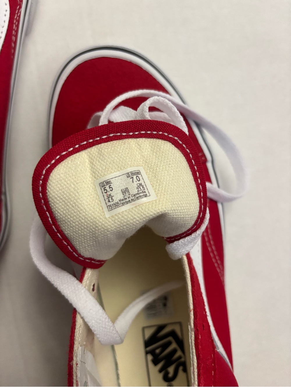 New! Vans off the wall Old School sneaker size W7 M5.5 Red - Picture 6 of 7